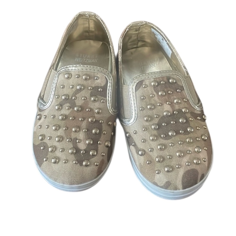 Baby girl size 6 Stuart weitzman Baby Nuggets Studded Camo Slip On shoes